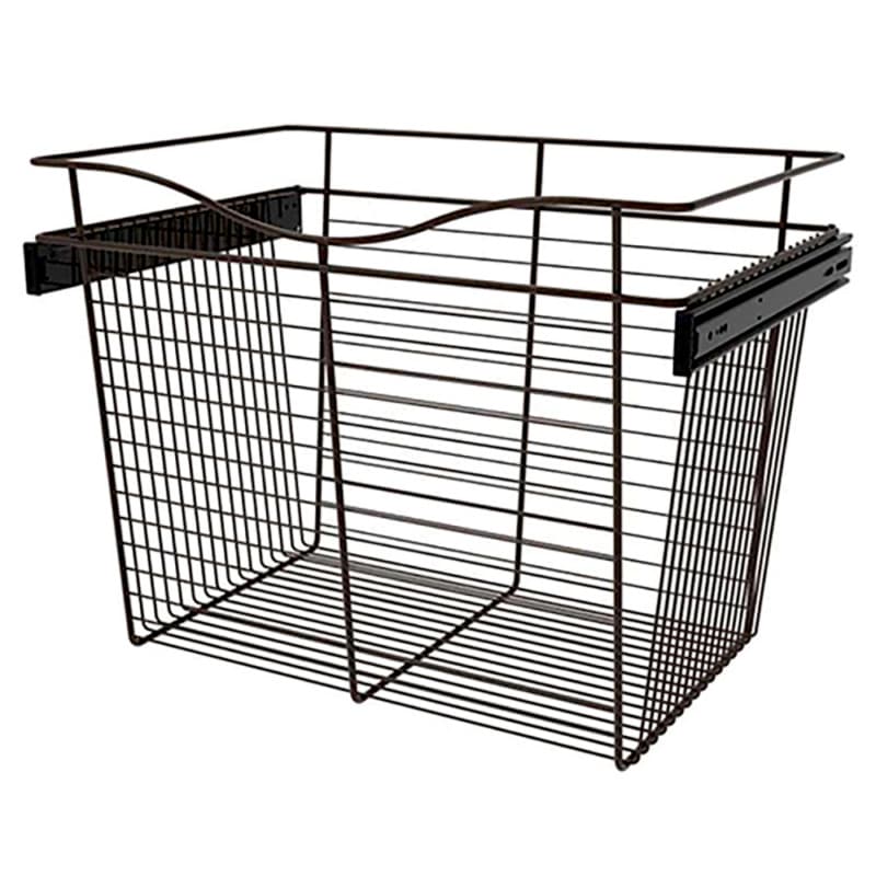 18" x 16" x 24" Wide Heavy-Gauge Pull-Out Wire Basket, Oil-Rubbed Bronze Finish
