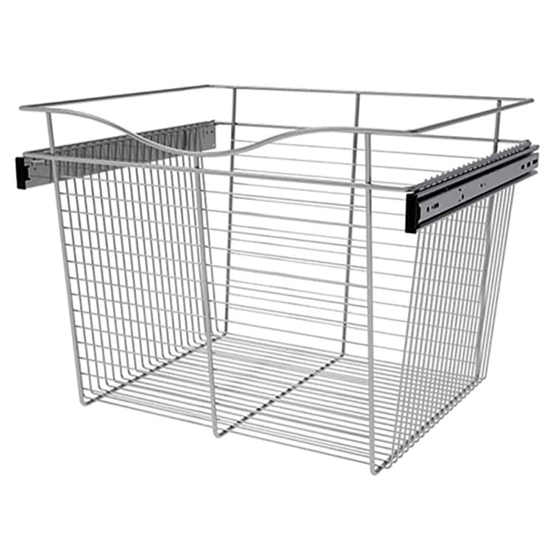 18" x 20" x 24" Wide Heavy-Gauge Pull-Out Wire Basket, Chrome Finish