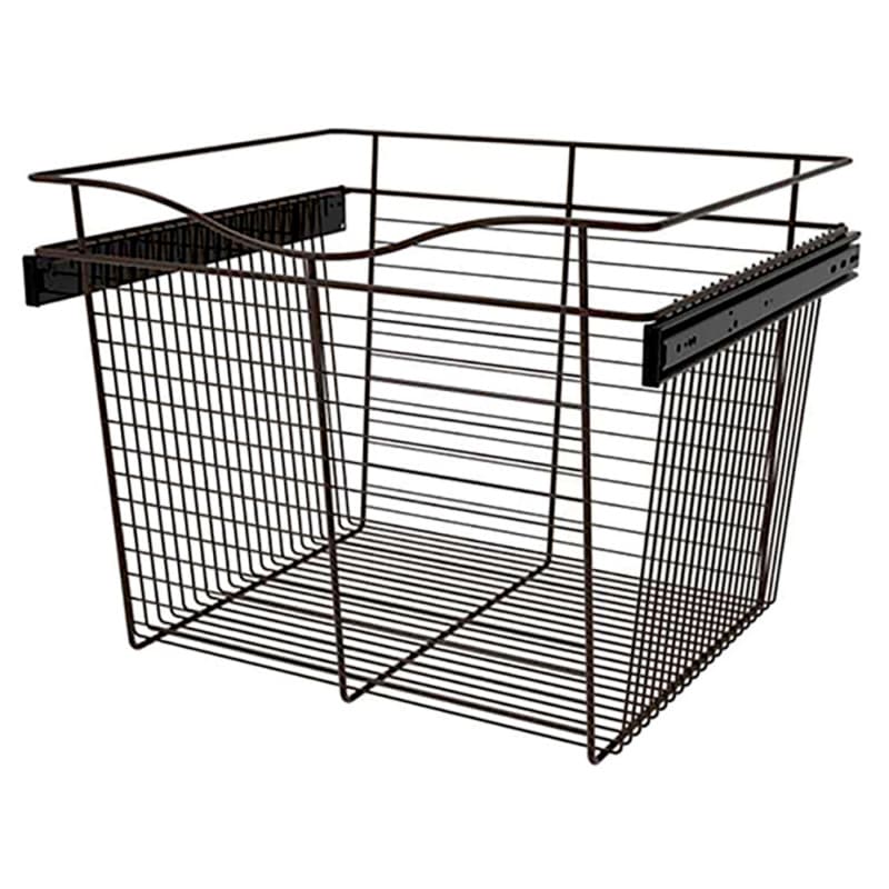 18" x 20" x 24" Wide Heavy-Gauge Pull-Out Wire Basket, Oil-Rubbed Bronze Finish