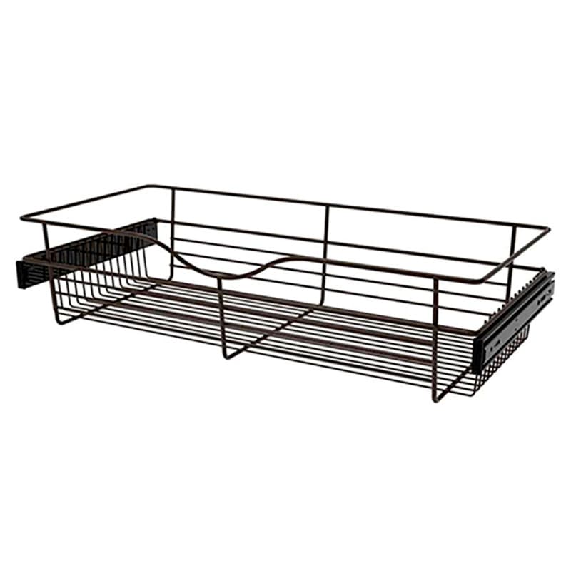 7" x 14" x 30" Wide Heavy-Gauge Pull-Out Wire Basket, Oil-Rubbed Bronze Finish
