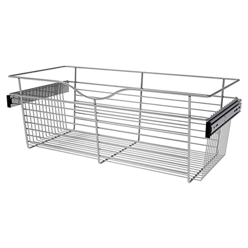 11" x 14" x 30" Wide Heavy-Gauge Pull-Out Wire Basket, Chrome Finish