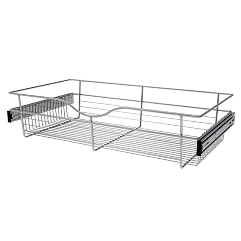 7" x 16" x 30" Wide Heavy-Gauge Pull-Out Wire Basket, Chrome Finish