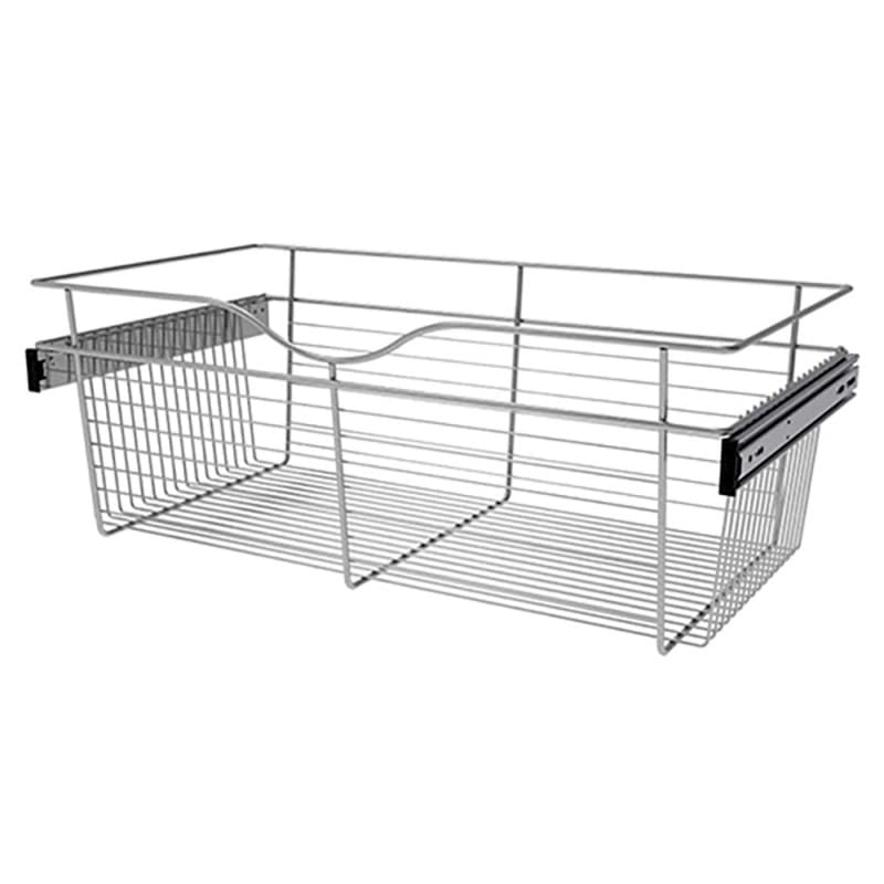 11" x 16" x 30" Wide Heavy-Gauge Pull-Out Wire Basket, Chrome Finish