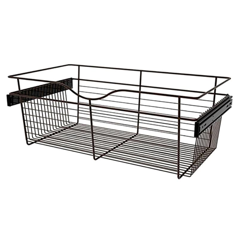11" x 16" x 30" Wide Heavy-Gauge Pull-Out Wire Basket, Oil-Rubbed Bronze Finish