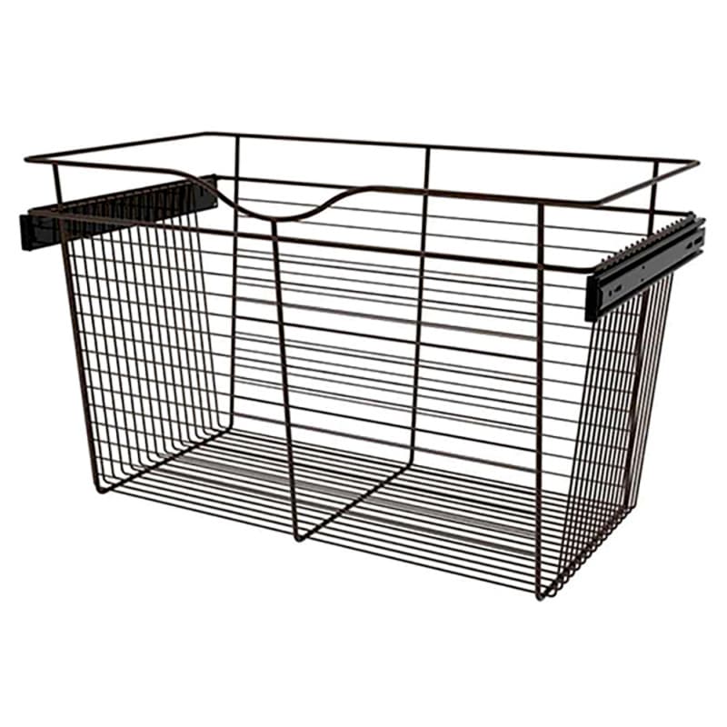 18" x 16" x 30" Wide Heavy-Gauge Pull-Out Wire Basket, Oil-Rubbed Bronze Finish