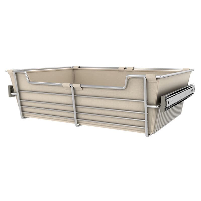 5" x 14" x 18" Wide Sidelines Canvas Closet Basket Liner, Tan Finish