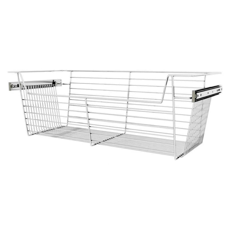 17" x 14" x 30" Wide Sidelines Pull-Out Wire Closet Basket, Chrome Finish