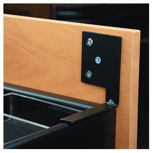 Drawer Front Mounting Bracket Kit, Black Finish