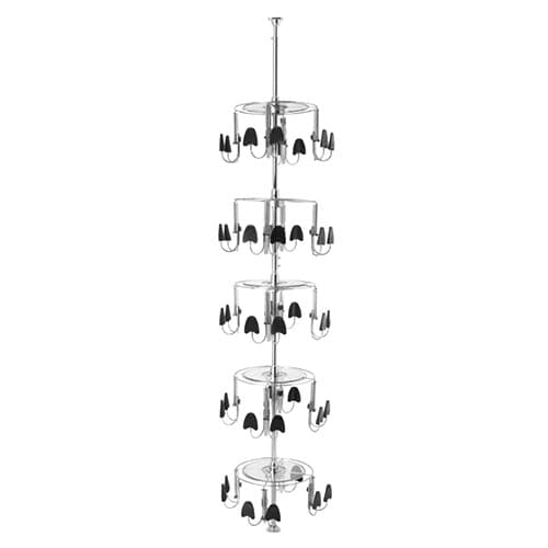 18" Women's Lazy Shoe-Zen with 5 Shelf, Chrome Finish