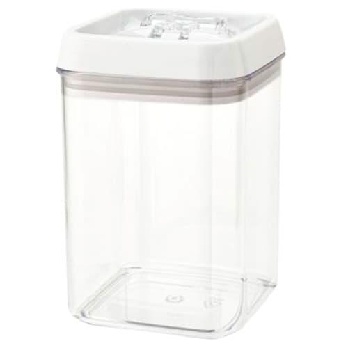 3-15/16" x 5-25/32" Medium Acrylic Container with Locking Lid, Clear/White