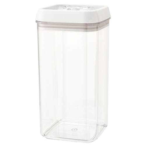 3-15/16" x 7-23/32" Large Acrylic Container with Locking Lid, Clear/White