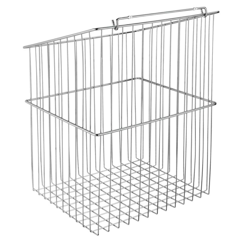 19-1/2" x 13-1/2" x 16" Wide Tilt-Out Wire Hamper, Satin Nickel