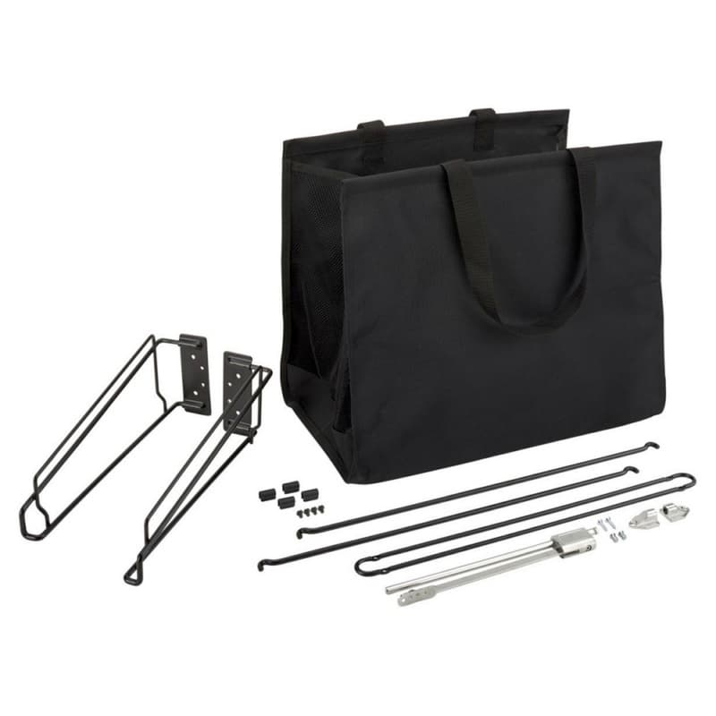 19-1/2" x 13-1/2" x 21" Wide Sidelines Tilt-Out Wire/Fabric Hampers Bag, Black Finish