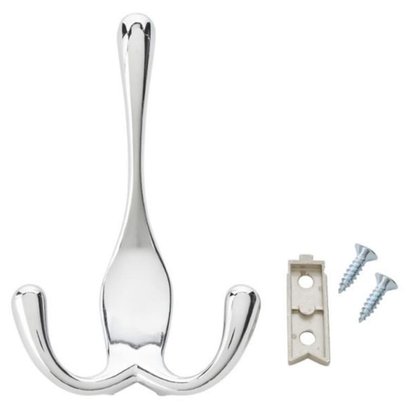 2-13/32" x 3-15/16" Sidelines 3-Way Hook, Chrome Finish