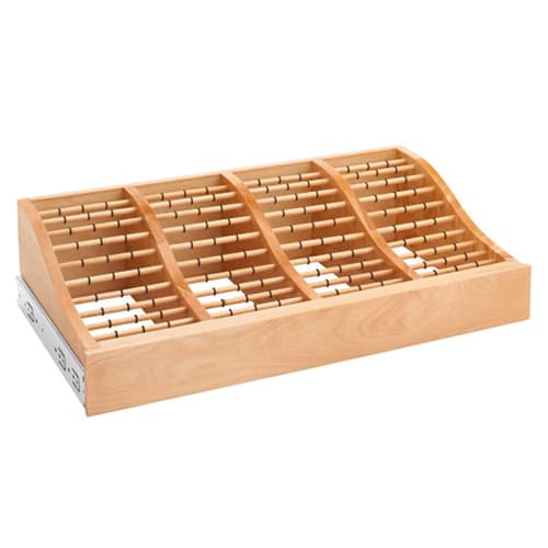 14-3/8" Pull-Out Tie Rack, Natural Finish