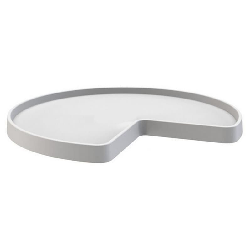 24" Kidney Lazy Susan Tray (No Hardware), White, Bulk (40 Trays)