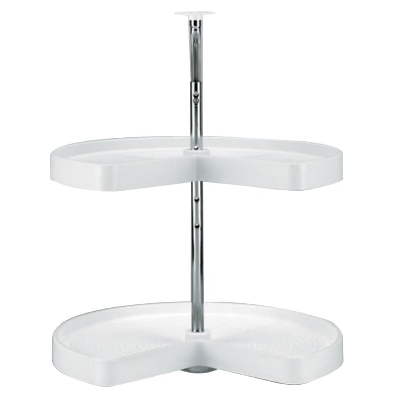 32" Kidney Lazy Susan Tray (No Hardware), White, Bulk (40 Trays)