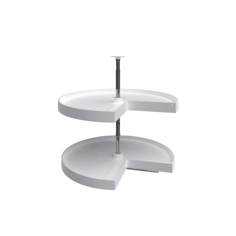LD-2942 28" Pie-Cut 2 Tray Lazy Susan Set with Hardware, White