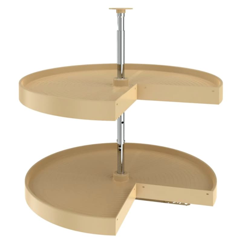 LD-2942 28" Kidney 2 Tray Lazy Susan, Almond