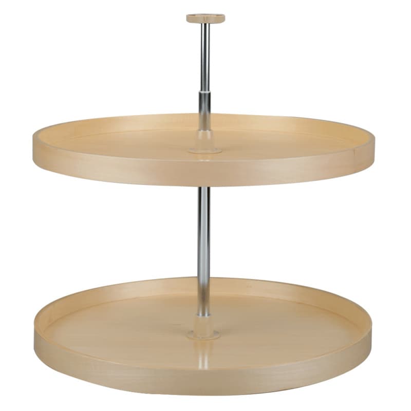 4BW 28" Full-Circle 2 Tray Wood Lazy Susan