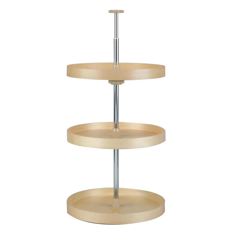 4BW 20" Full-Circle 3 Tray Wood Lazy Susan