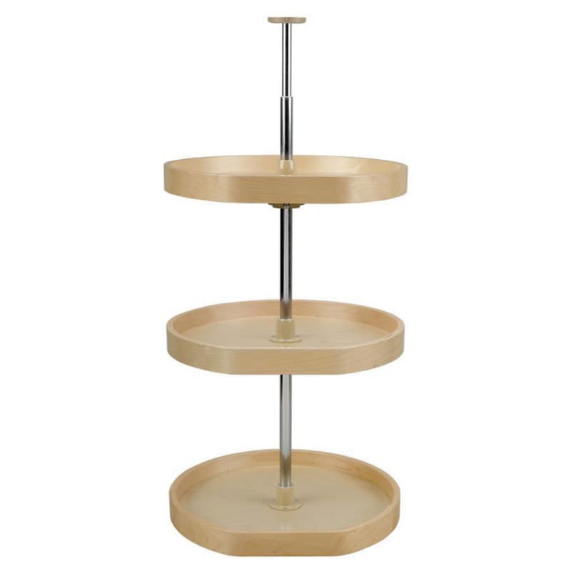 20" D-Shape 3 Tray Lazy Susan, 18-1/2" Depth