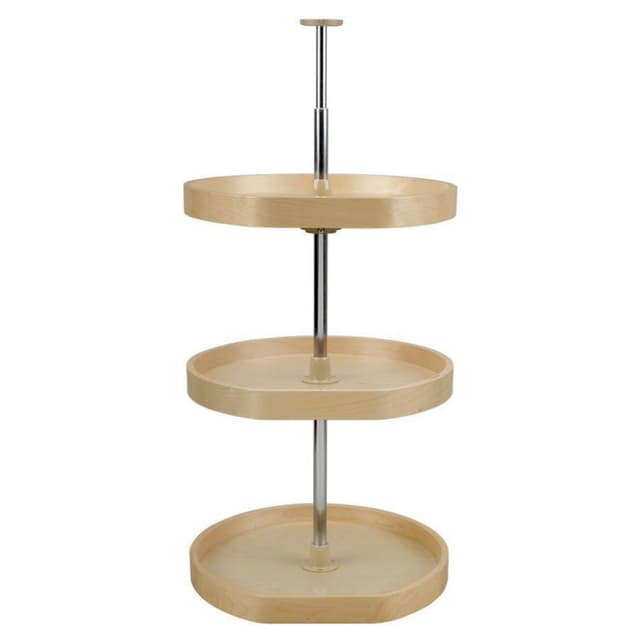 20" D-Shape 3 Tray Lazy Susan, 18-1/2" Depth