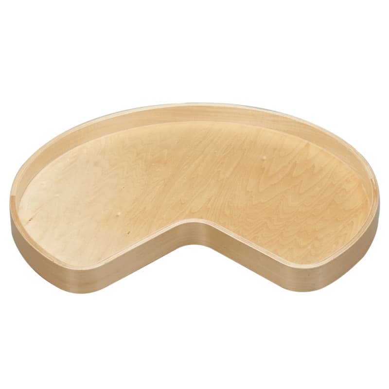 28" Kidney 1 Tray Wood Lazy Susan with Steel Swivel Bearing