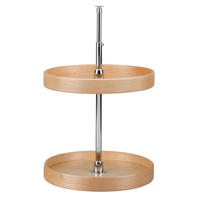 4NW 18" Full-Circle 2 Tray Wood Lazy Susan