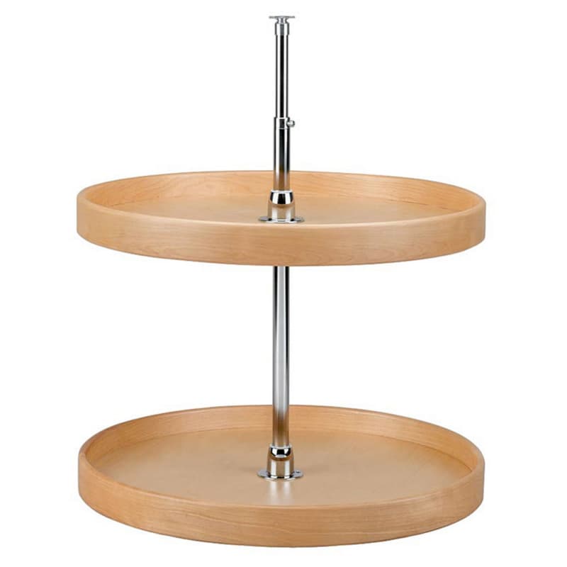4NW 28" Full-Circle 2 Tray Wood Lazy Susan