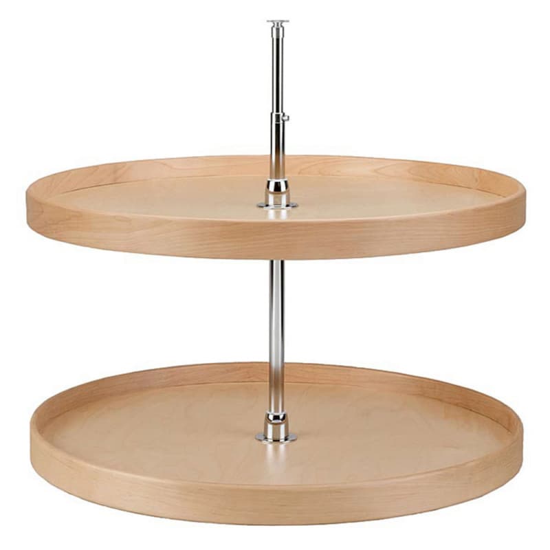 4NW 32" Full-Circle 2 Tray Wood Lazy Susan