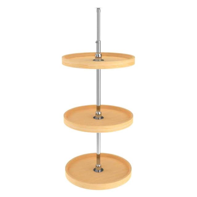 18" Full-Circle 3 Tray Lazy Susan, Wood