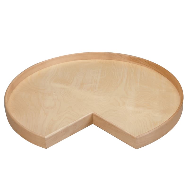 32" Kidney 1 Tray Wood Lazy Susan with Swivel Bearing