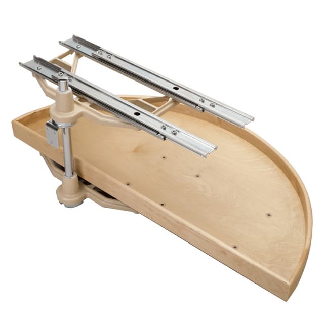 Rev-A-Shelf Corporation LD-4NW Lazy Daisy Series Half Moon Lazy Susan Set, Both Trays Pivot and Glide, 2 Tray