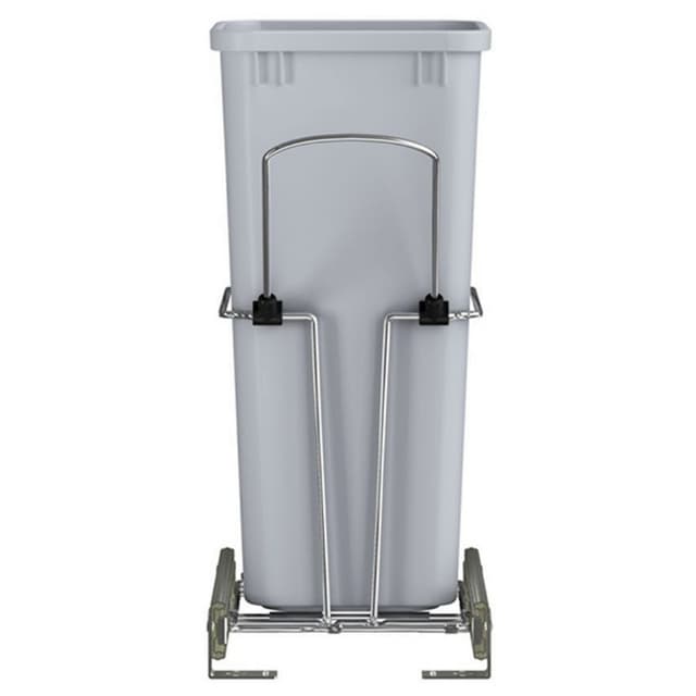 Single 32 QT Bottom-Mount Waste Container Pullout, for 12" Base Cabinets, Gray