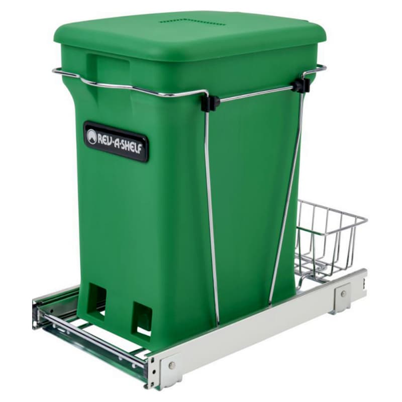 Single 24 QT Bottom-Mount Waste Container with Compo+ Container, Green