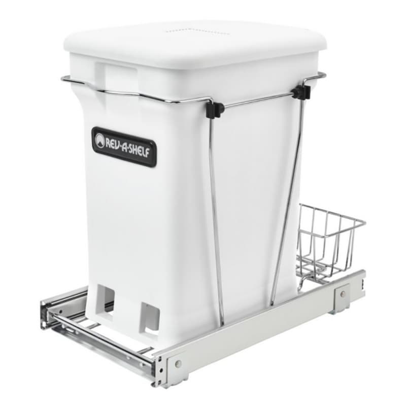 Single 24 QT Bottom-Mount Waste Container with Compo+ Container, White