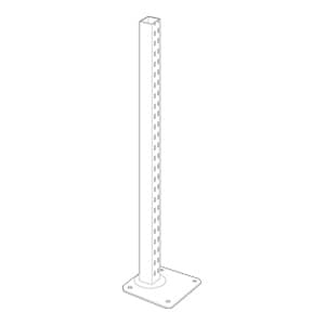24" Base Mount Standard, Satin Zinc Finish