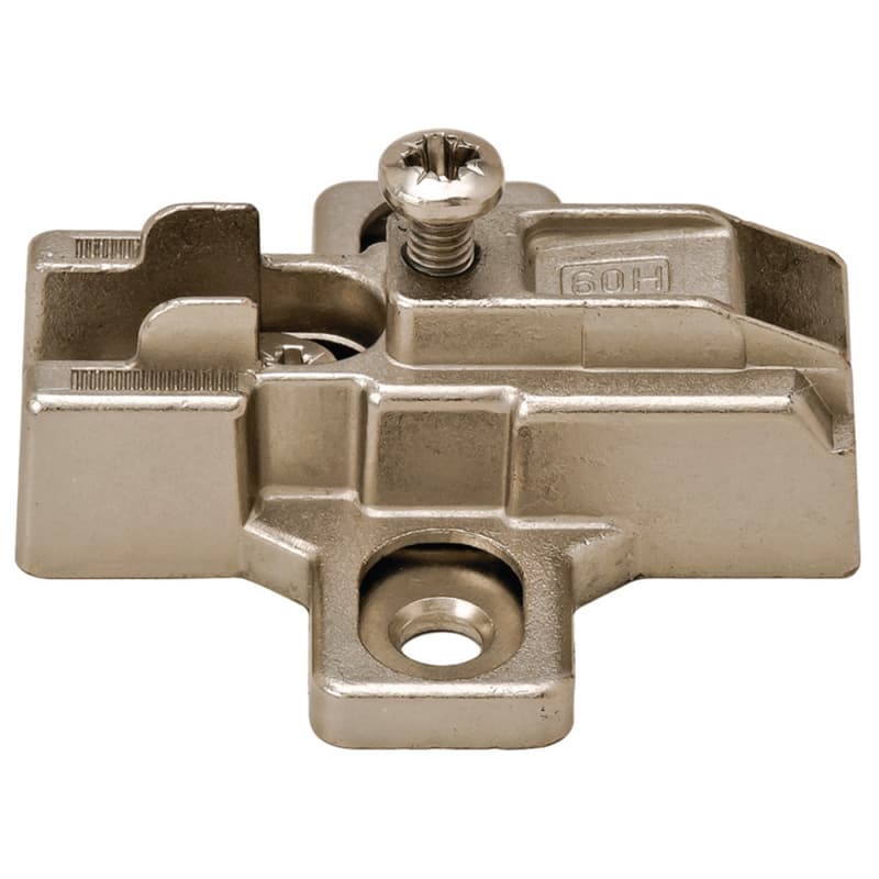Slide-On Mounting Plate with Hinge Arm, Nickel-Plated, Screw-On, 6mm