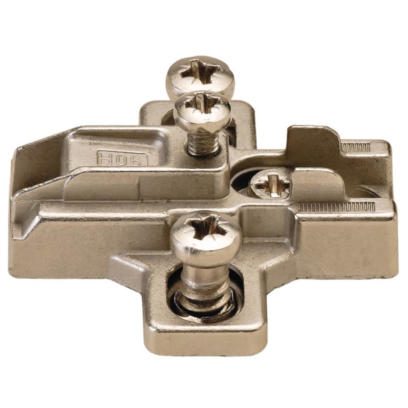 Slide-On Wing Mounting Plate with Pre-Mounted 11mm Euro Screw, Nickel-Plated, 6mm