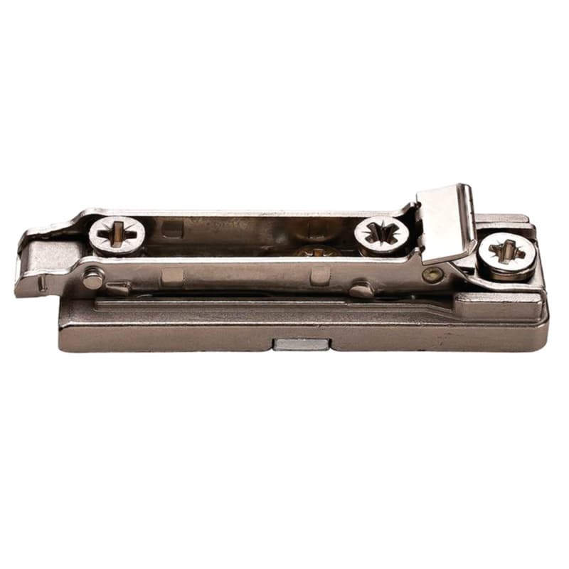 Domi Cam Adjustable In-Line Mounting Plate, Nickel-Plated, with Pre-Mounted Euro-Screws, 4mm