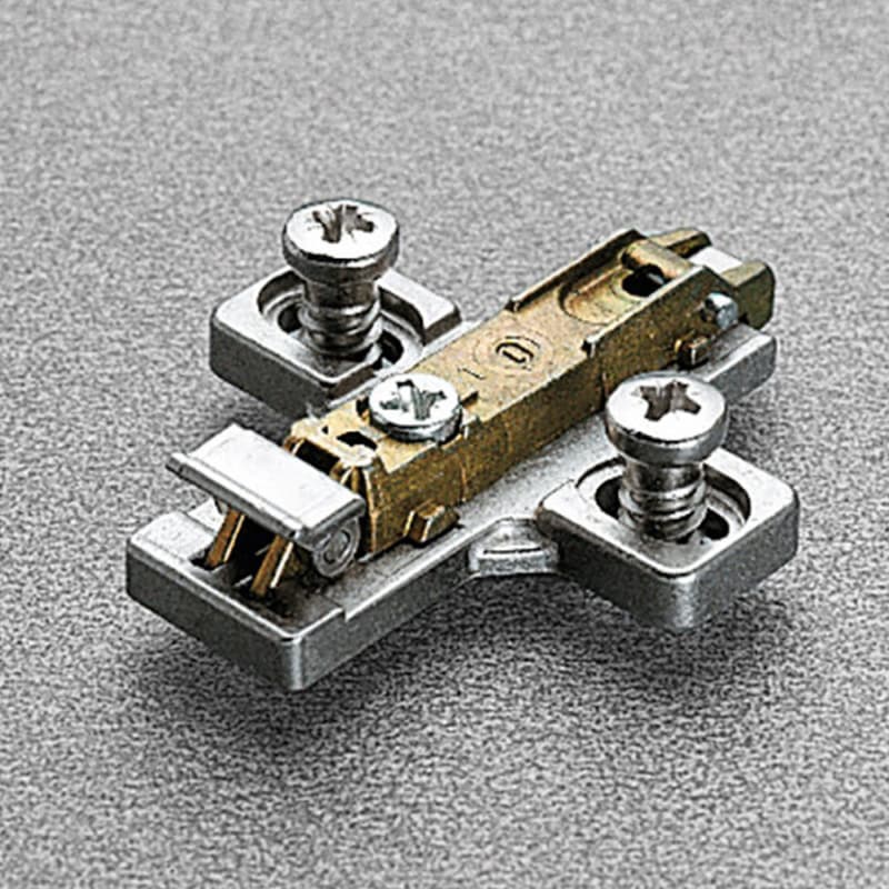 Clip-On Cam Adjustable Wing Mounting Plate, Nickel-Plated, Die-Cast Steel, Pre-Mounted Euro Screws, 12mm