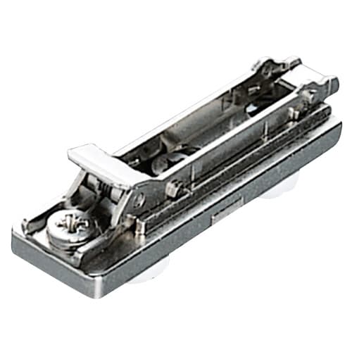 Domi Snap-On 2-Cam Adjustable Straight Mounting Plate, Nickel-Plated, Dowelled, 6mm