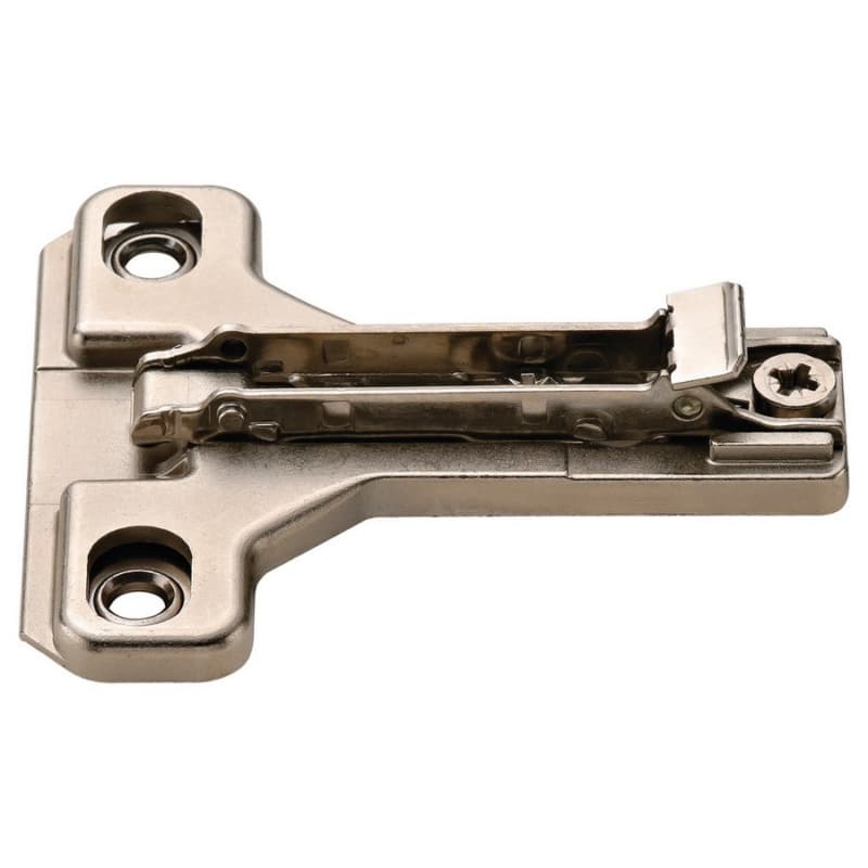 2-Cam Adjustable Face Frame Mounting Plate, Nickel-Plated, Screw-On, 1mm
