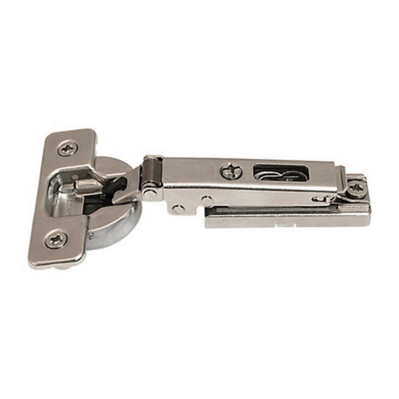 Series 100 105° Cabinet Hinge, Soft-Close Silentia+, 45mm Bore Pattern, Full Overlay, Nickel-Plated, Dowelled