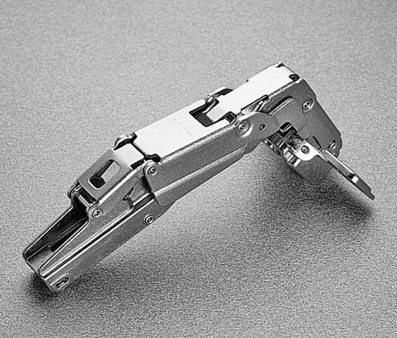 Series 200 165° Opening Hinge, 45mm Bore Pattern, Self-Closing, Half Overlay, Nickel-Plated, Rapido