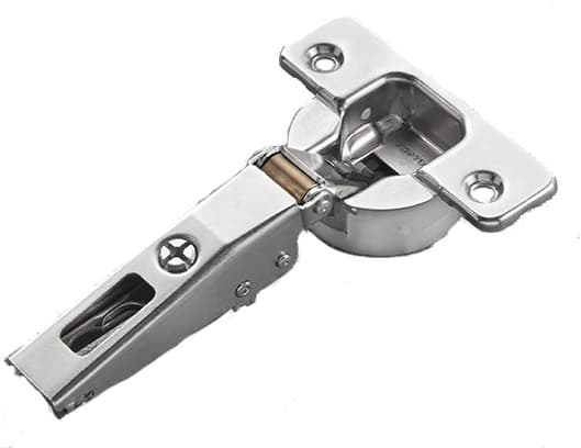 Series 200 94° Opening Thick Door Hinge, 45mm Bore Pattern, Silentia+ Soft-Closing, Half Overlay, Nickel-Plated, Logica