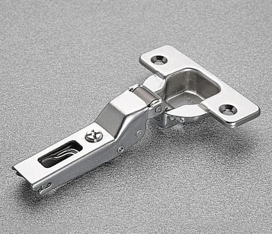 Series 200 110° Opening Hinge, 45mm Bore Pattern, Self-Closing, Half Overlay, Nickel-Plated, Screw-On