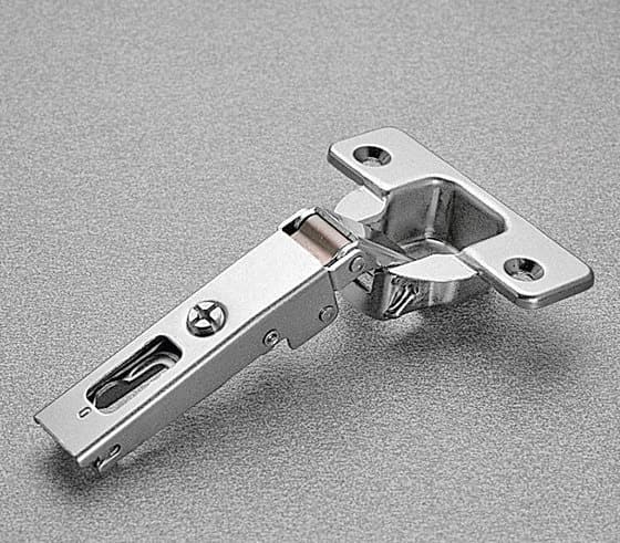 Series 200 120° Opening Hinge, 45mm Bore Pattern, Self-Closing, Full Overlay, Nickel-Plated, Screw-On