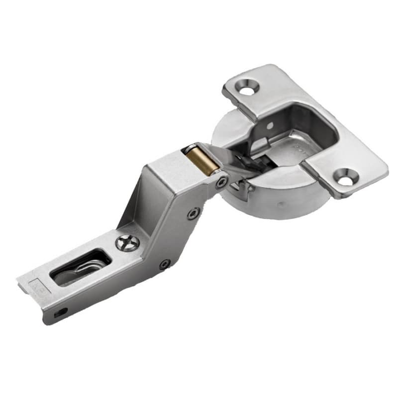 Series N 94° Opening Thick Door Hinge, 52mm Bore Pattern, Inset, Soft-Closing, Screw-On, Titanium